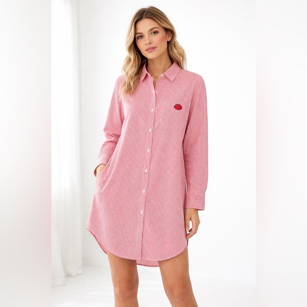 Essentiel Antwerp Red Stripe Shirt Dress with pockets size 34 (US XS)100% Cotton